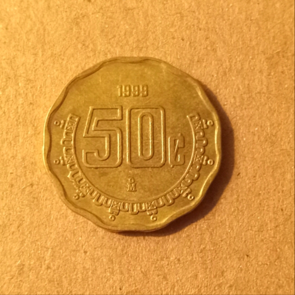 1999 Mexican 50 Centavos Coin